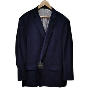 Innochino Bespoke Navy Blue Windowpane Blazer. Sporty Suit Jacket.
